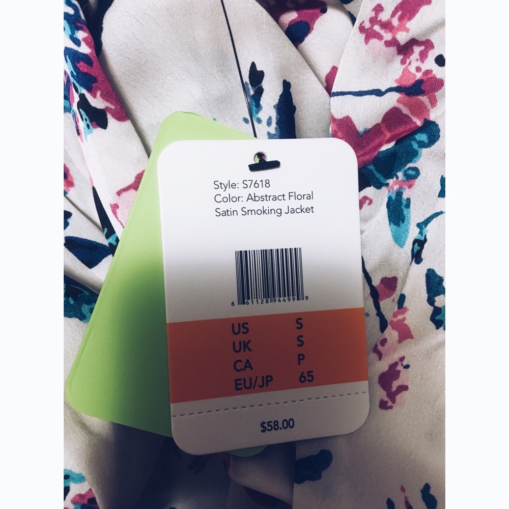 Sam Edelman Floral Silk Robe Pajama Intimates - Picture 5 of 6